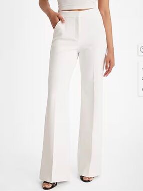 Express Editor White Flare Trousers